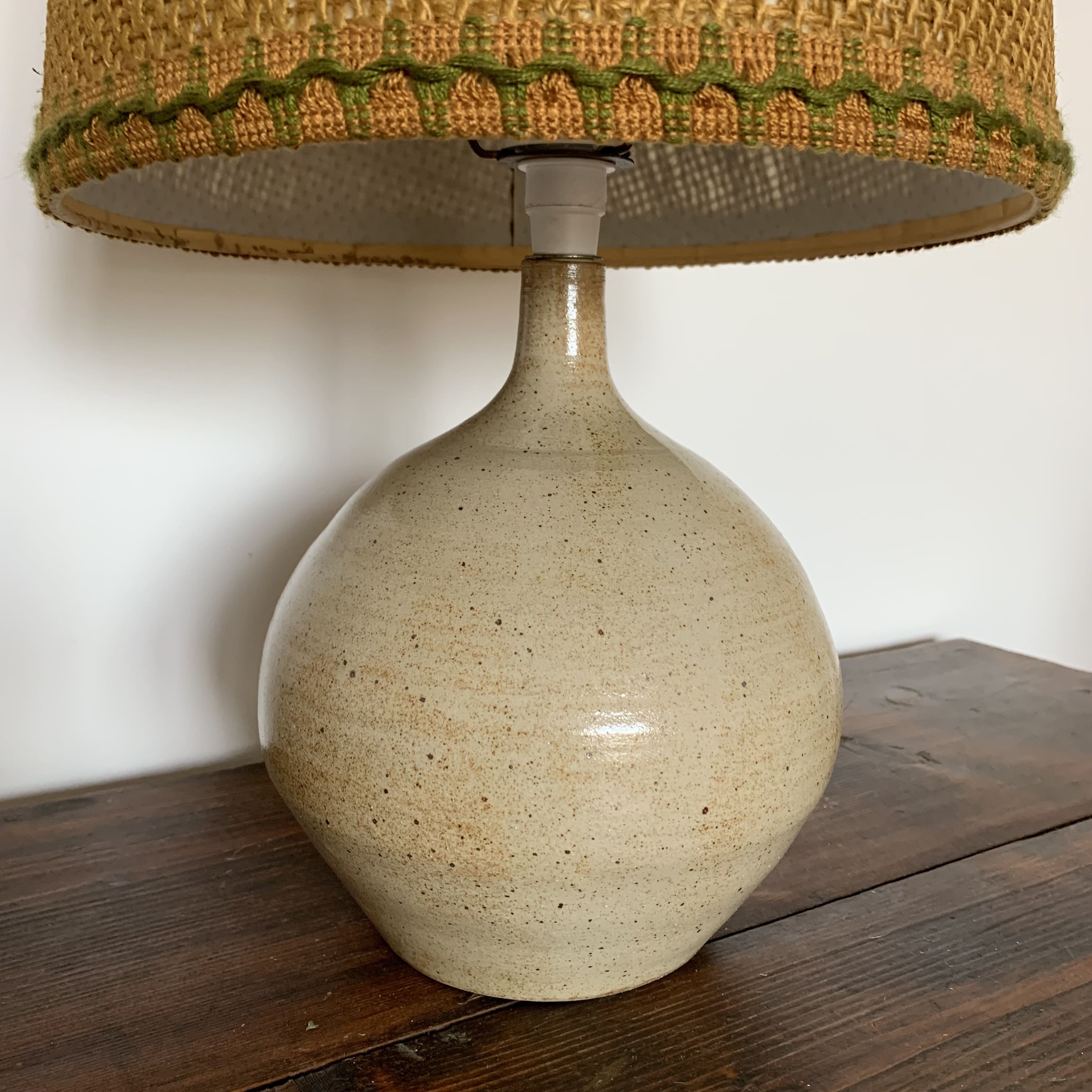 Stoneware lamp - rope lampshade