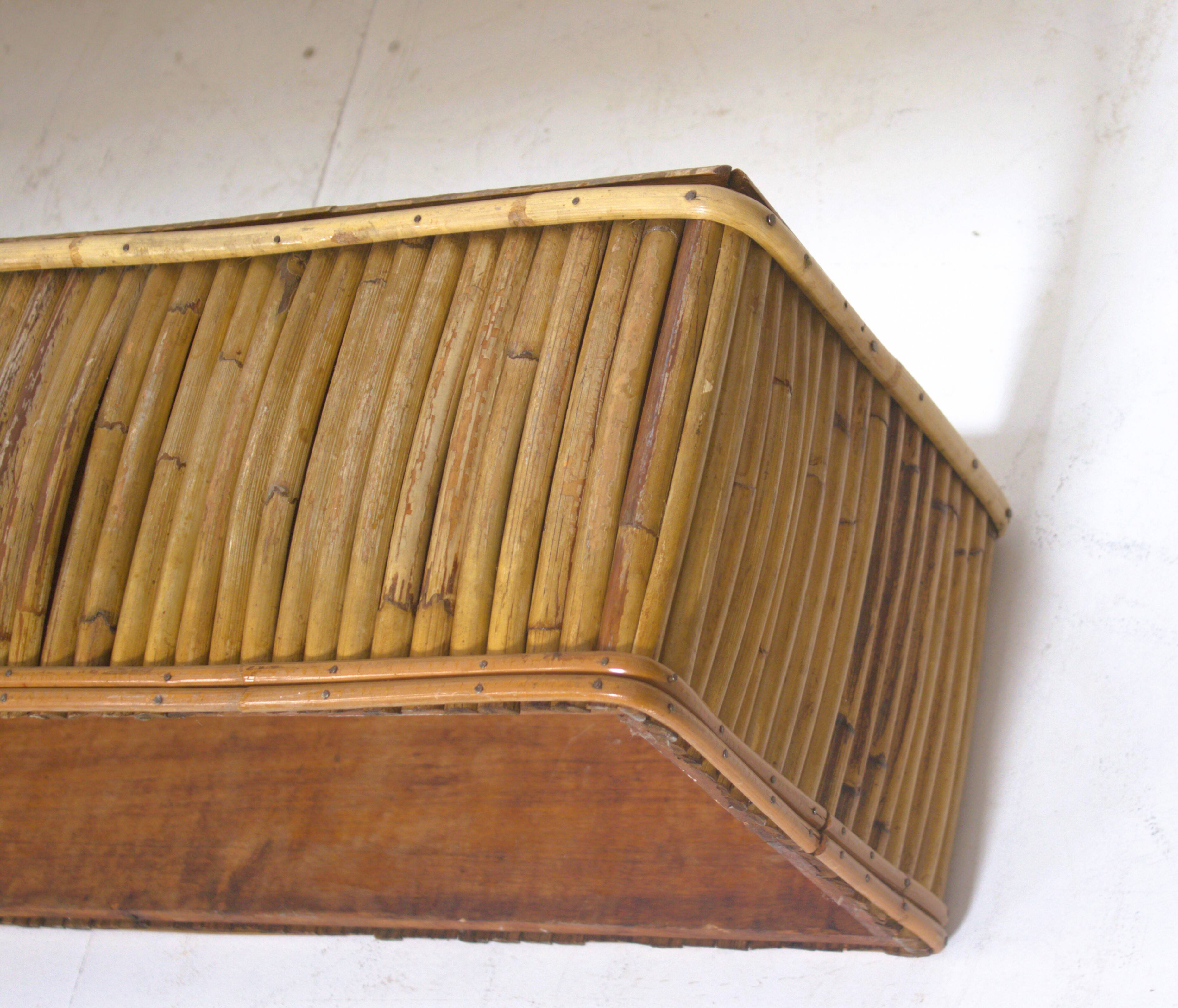 Pair of large vintage bamboo planters