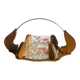 Vintage painted glass tray, wood and mirror