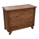 Vintage chest of drawers from the 50s in solid oak legs compass 4 drawers