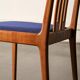 Paire de chaises Lübke vintage en bois et tissu bleu