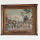 Vintage original Scandinavian harbor oil painting