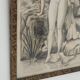 Fusain Femme nue estampe encadrée
