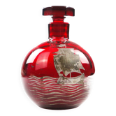 Carafe Art déco, verre rouge, Verrerie Józefina, Pologne, années 1930