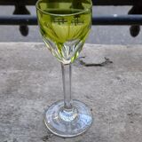 Baccarat Genova Double Chartreuse Green Crystal Liqueur Glass