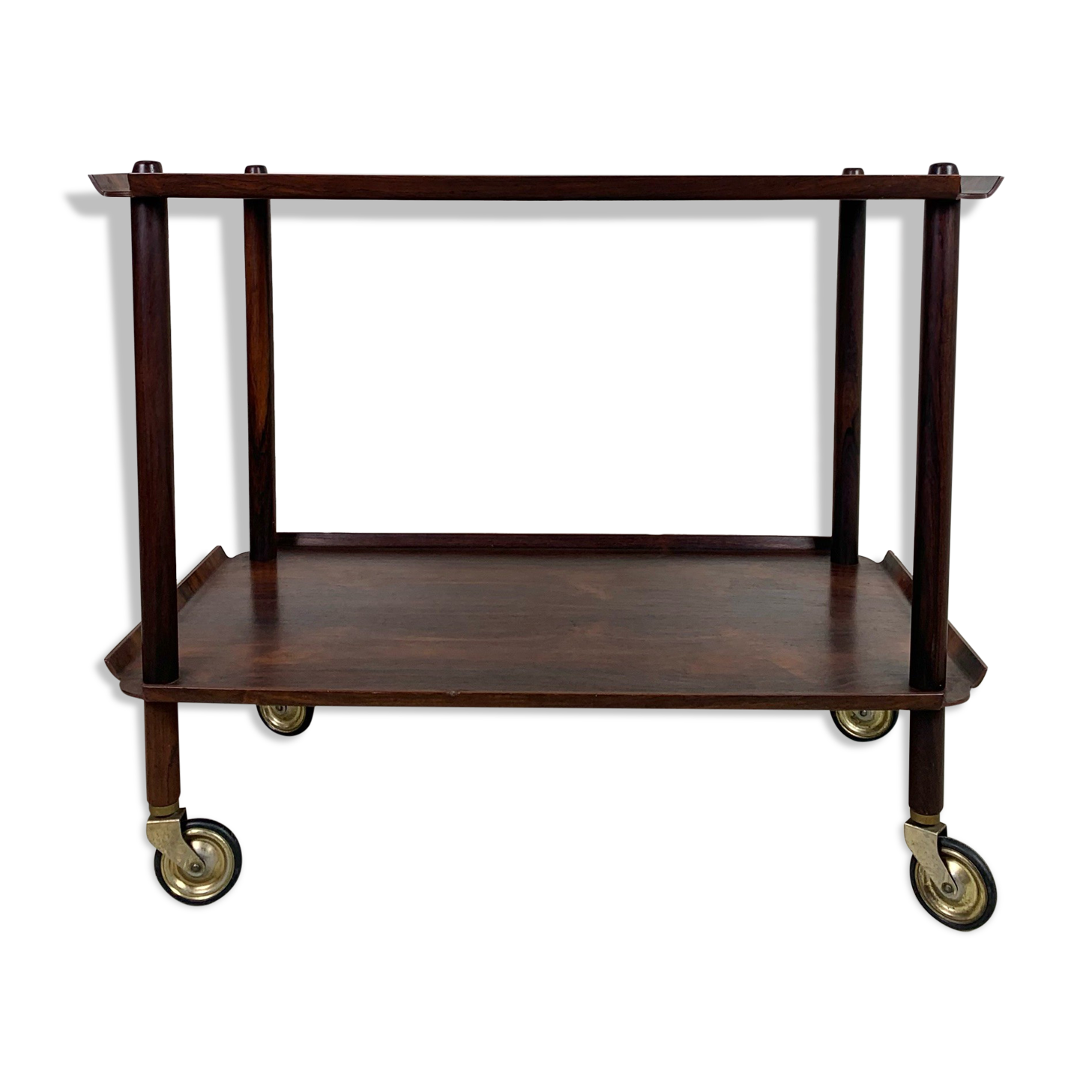 Danish midcentury serving trolley in palisander by poul hundevad, 1960s