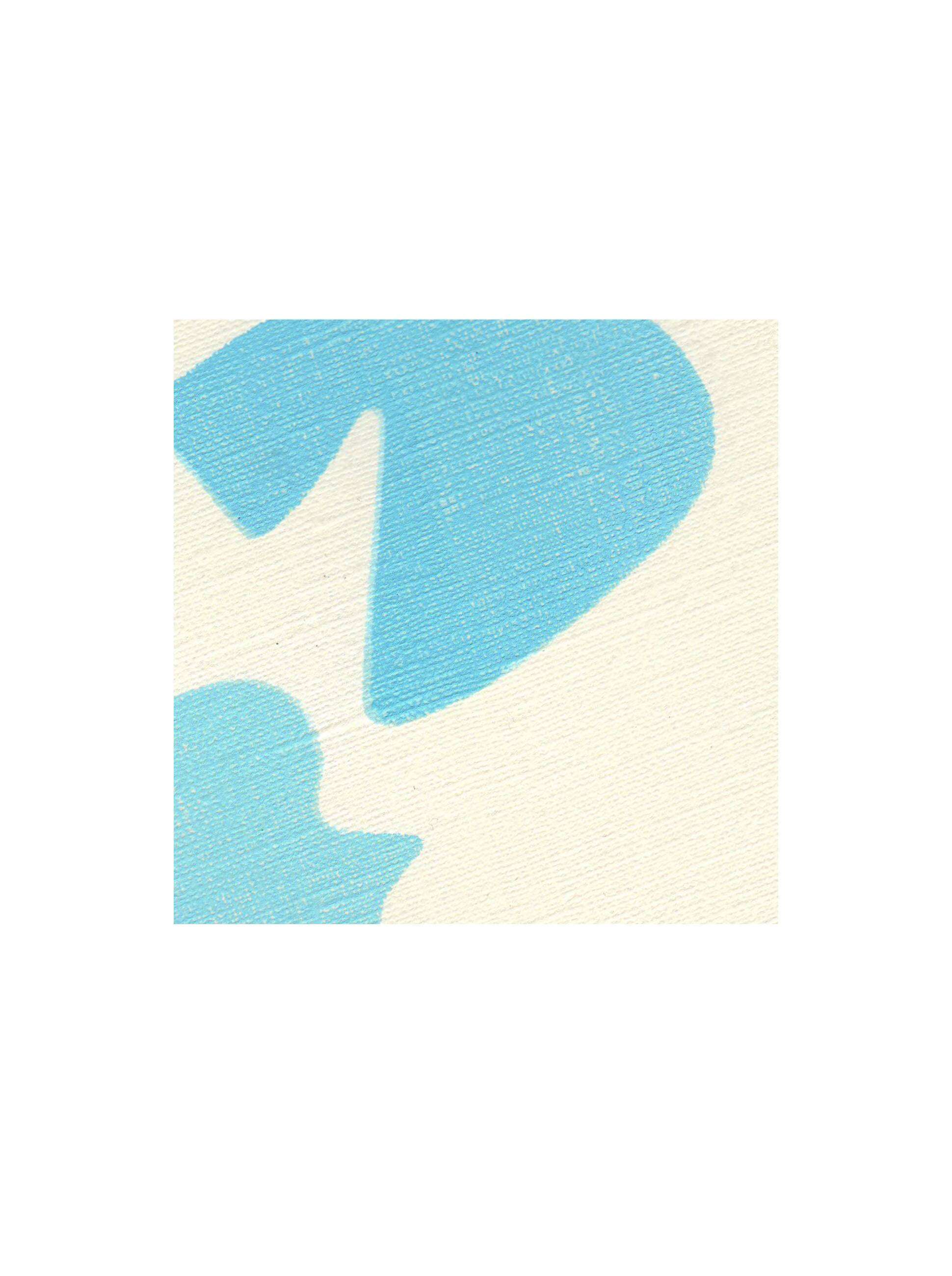 Painting on paper - birds - light blue - signed eawy