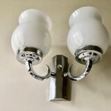 Double wall lamp in chromed metal 1970