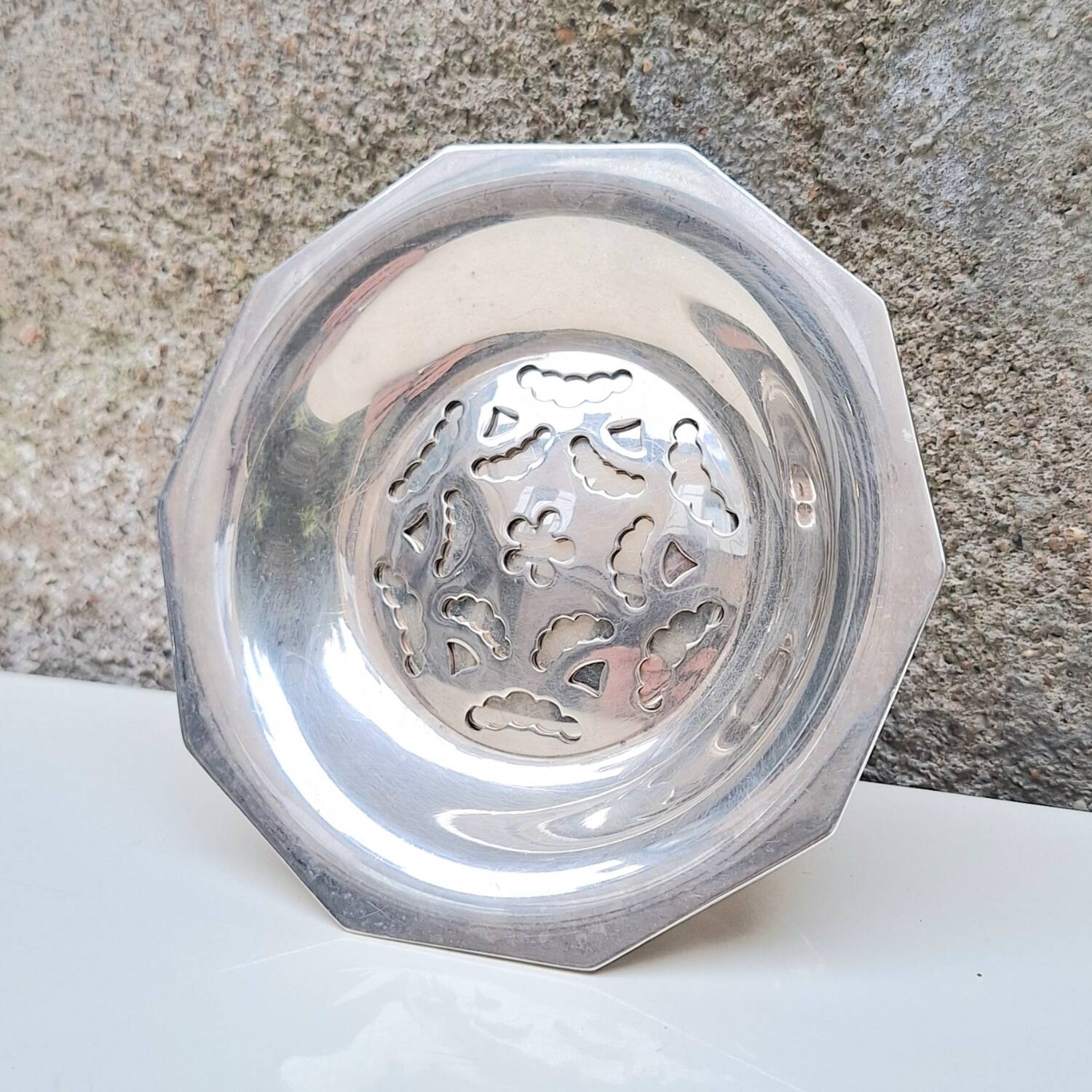 Coquillor silver-plated metal butter dish
