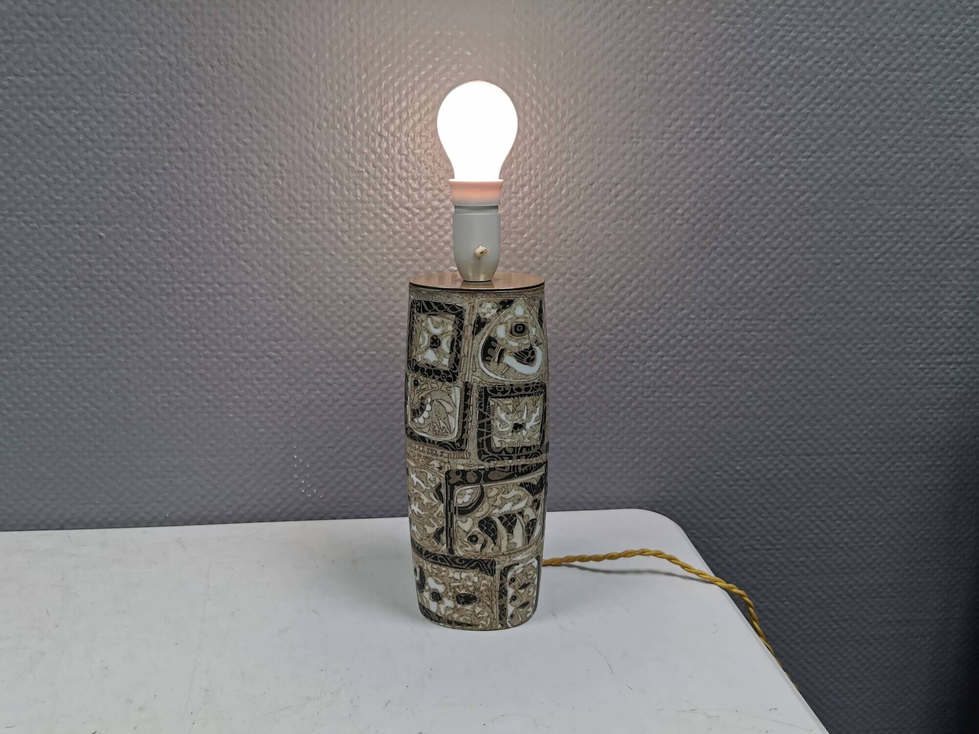 Large ceramic table lamp from Danish Royal Copenhagen.