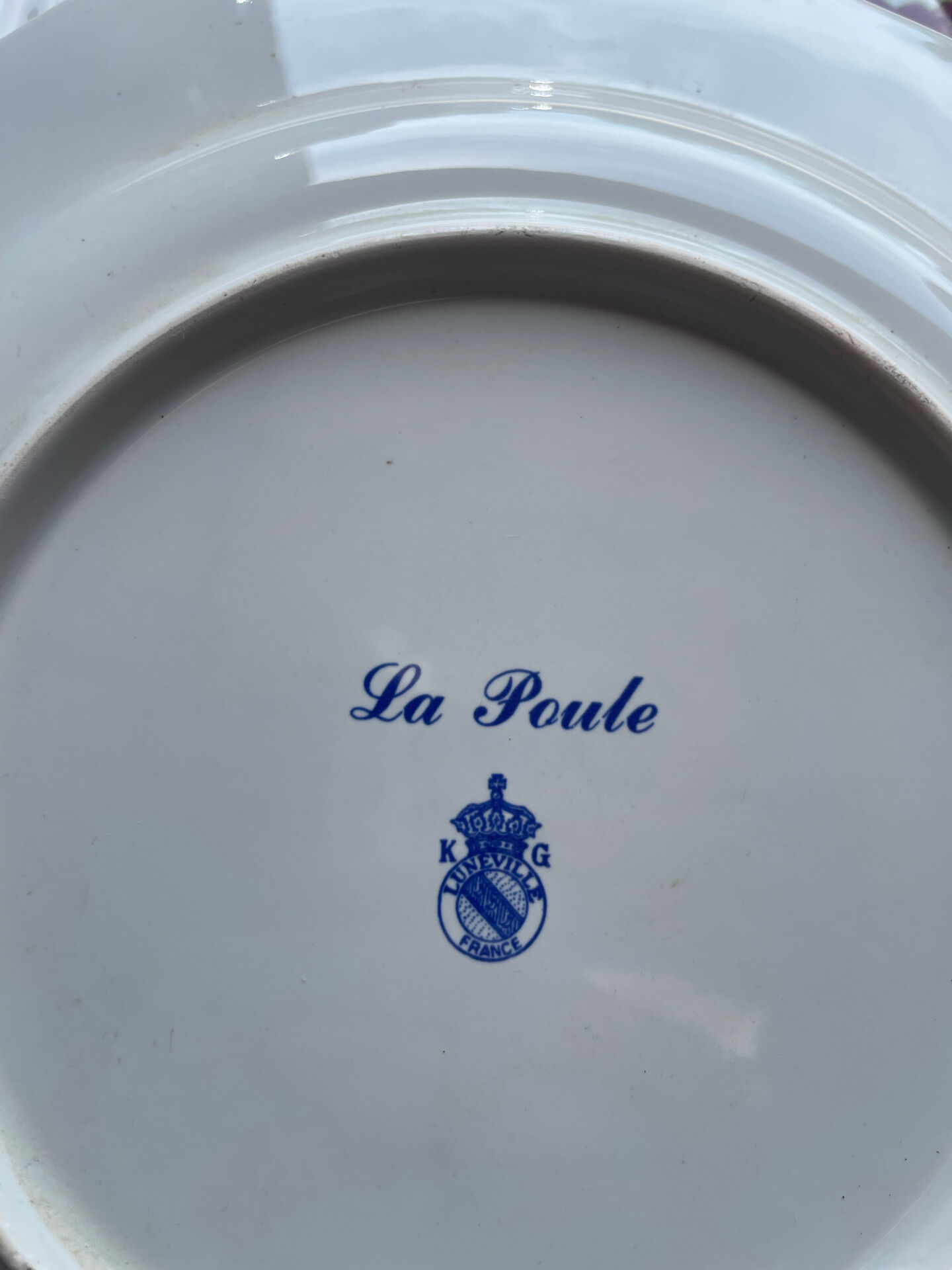 Flat plate the hen et coq earthenware Luneville series