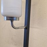 Black lacquered metal 4-light floor lamp - Maison Arlus - Satin glass globe