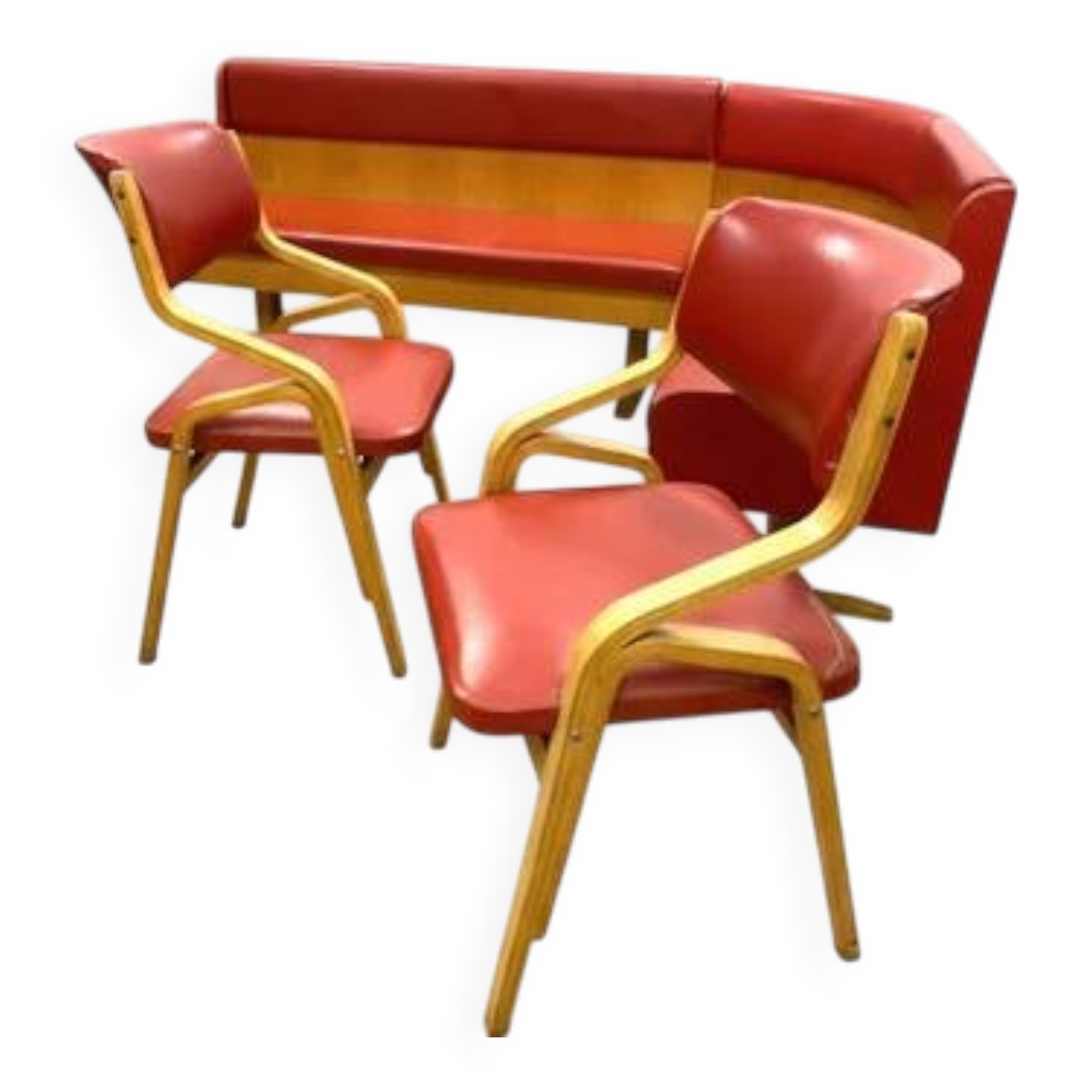 Banc et 2 chaises Ludvík Volák rétro vintage du milieu du siècle, 1970