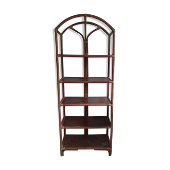 Rotin and wood library shelf