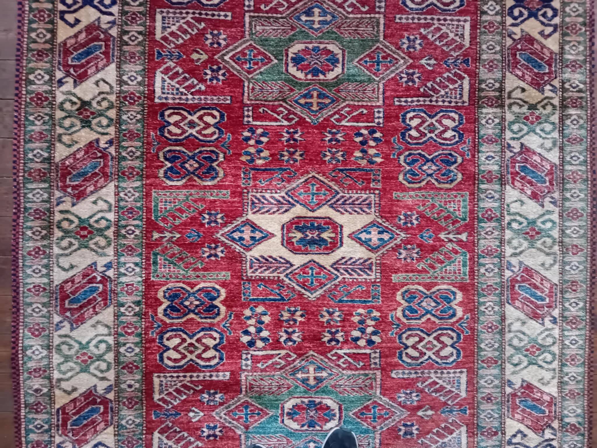 Handmade Pakistani Kazak Rug 200x173cm