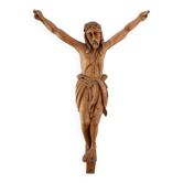 Late 19th century Sculpted oak Crucifix, Italy