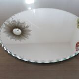 Old round, beveled, art deco mirror, 1940s-50s