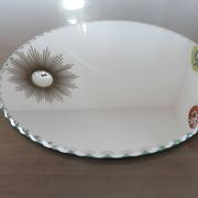 Old round, beveled, art deco mirror, 1940s-50s