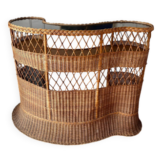 Rattan and wicker bar from the 50s/60s