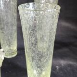 Set of bubble glassware from Biot – carafe, glasses, and ice bucket – 1960s