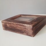 Vintage glass wooden box