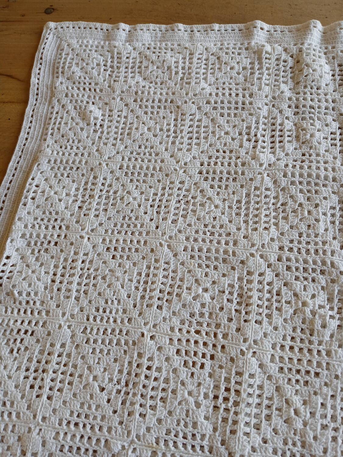 Handmade crochet antique pillowcase