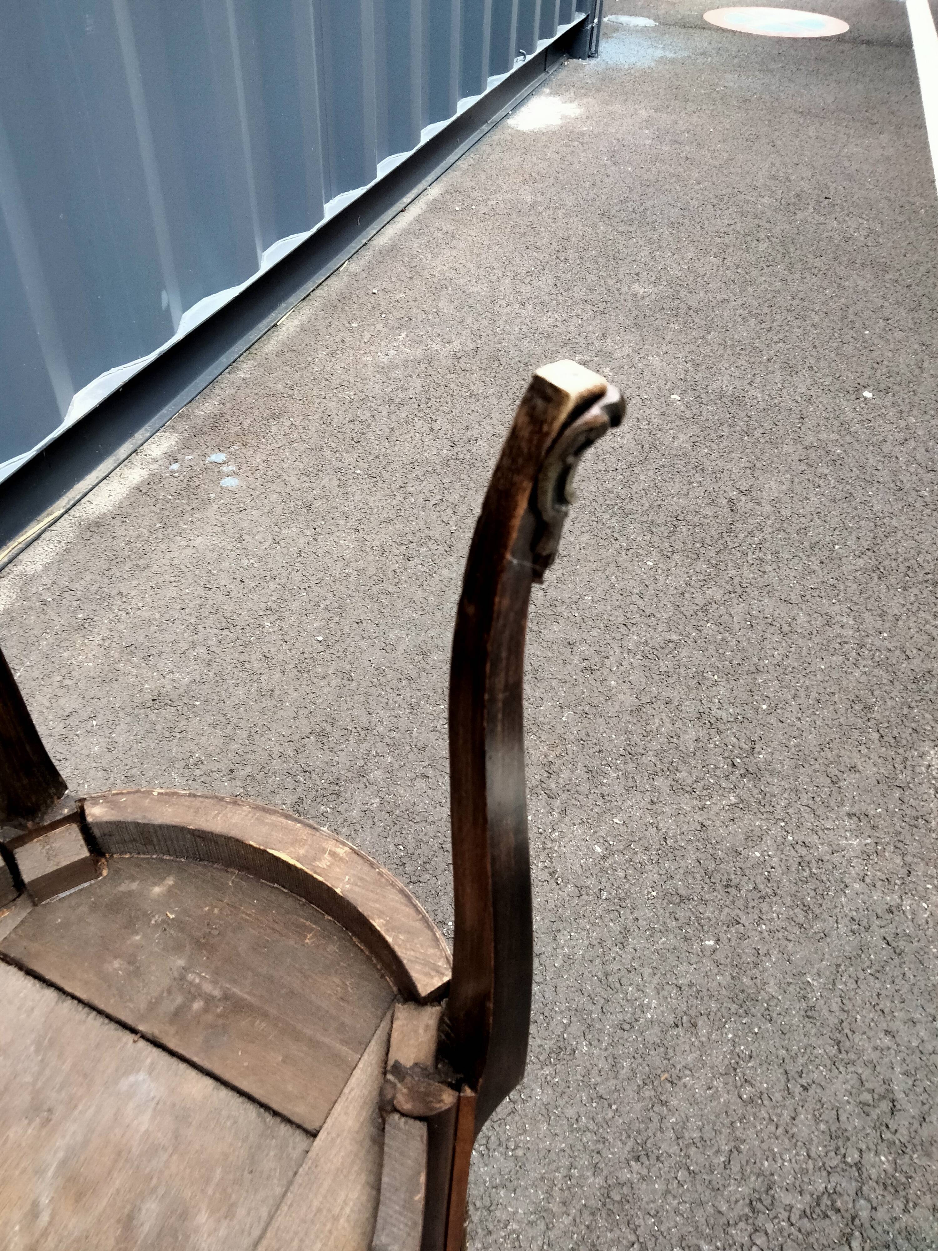 Chest of drawers old marquetry marble top style louis xvi