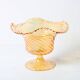 Carnival Glass Cadle Holder Plisse / Vetreria Vetrart / Italy / 1990s