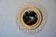 Round woven rattan wall mirror flower sun bohemian 80s signed Dillense