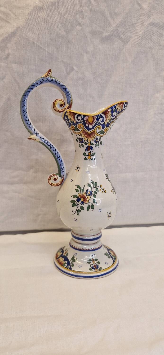 Rare Vase Pichet Rétro Vintage Vallauris Par La Roue H 34 D 13 Cm - Vendu