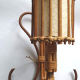 Vintage rattan wall lamp
