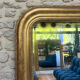 Louis-Philippe pearl mirror 172/121cm gilded with gold leaf, overmantel