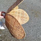 Suspension lampshade rattan straw flower