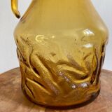 Carafe en verre ambré vintage