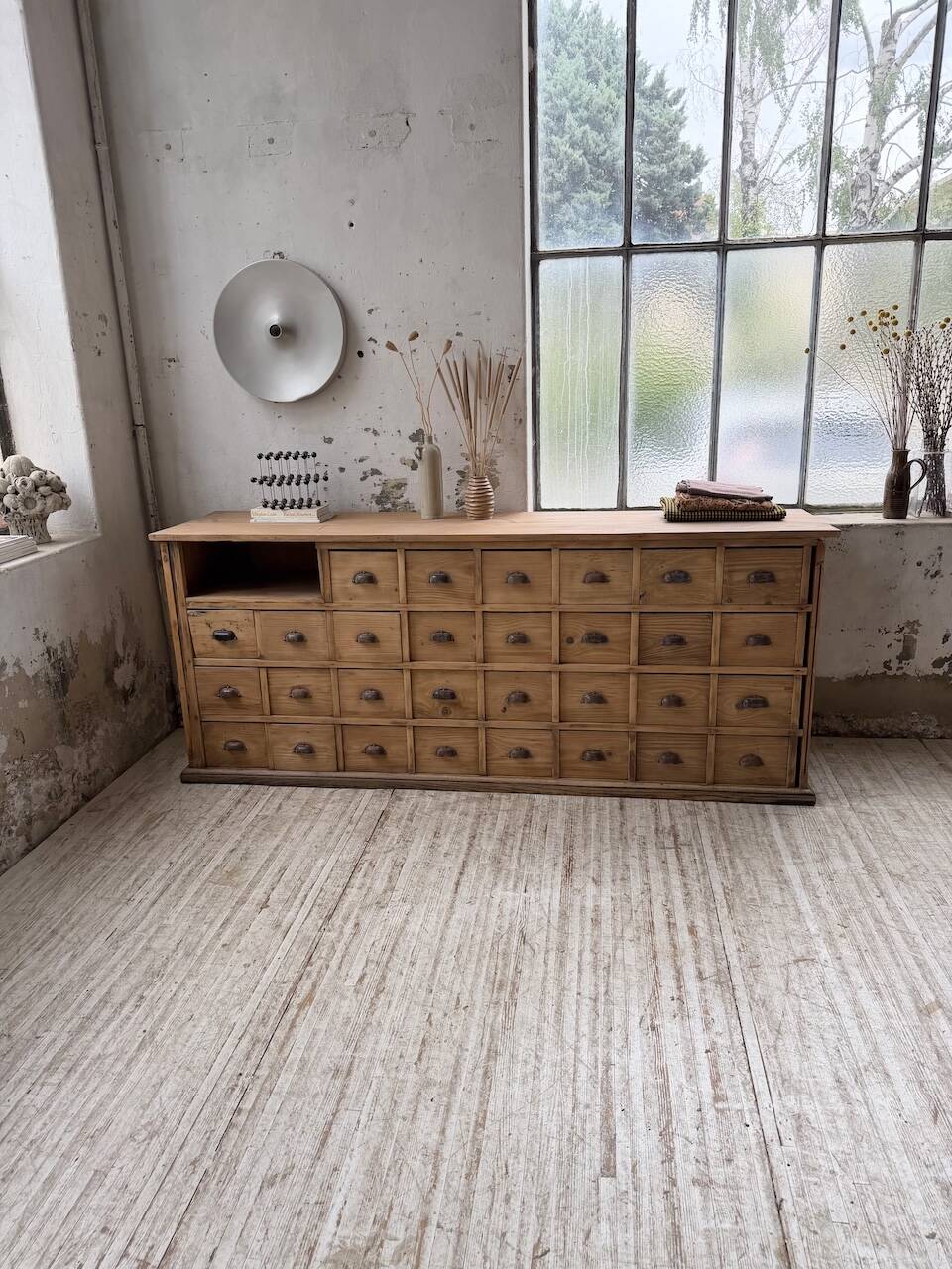 Meuble de métier pin XL années 50