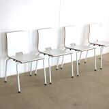 Set of 4 industrial stacking chairs