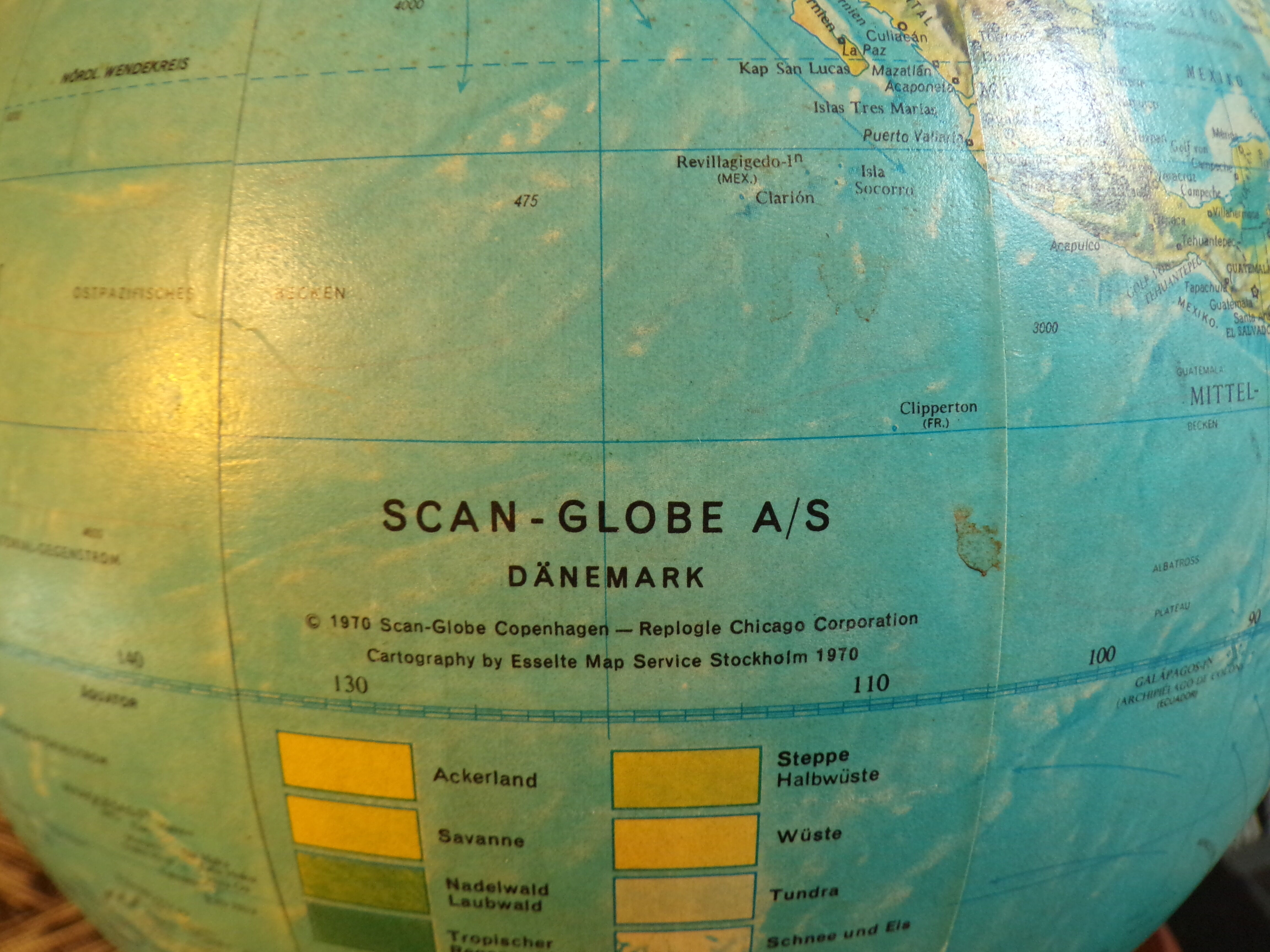 German vintage luminous globe