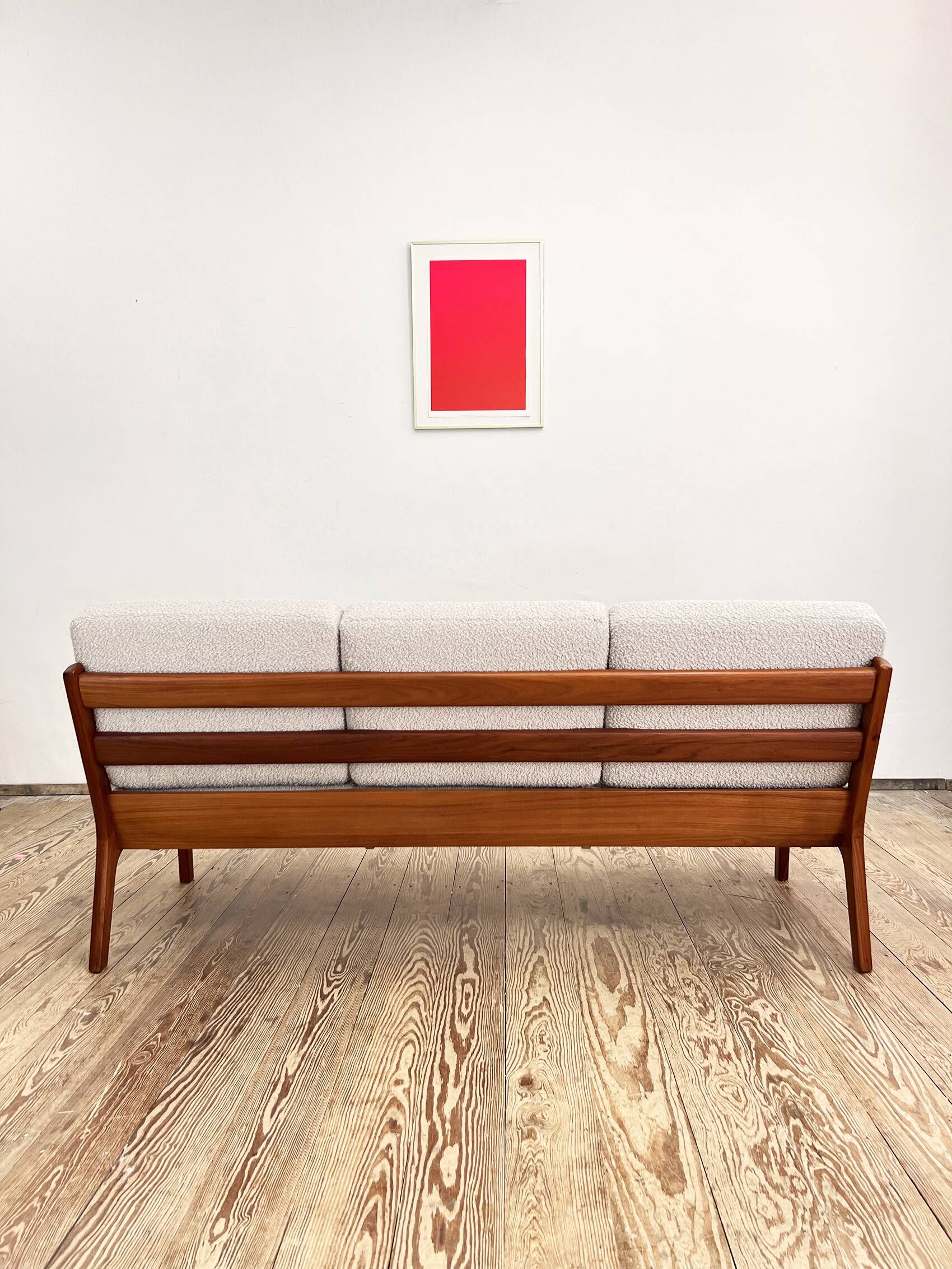 Mid Century Modern 3-Seat Sofa, Ole Wanscher for France & Son, Senator Teak, Danish Design Couch