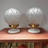 Pair of Art Deco globe wall lights