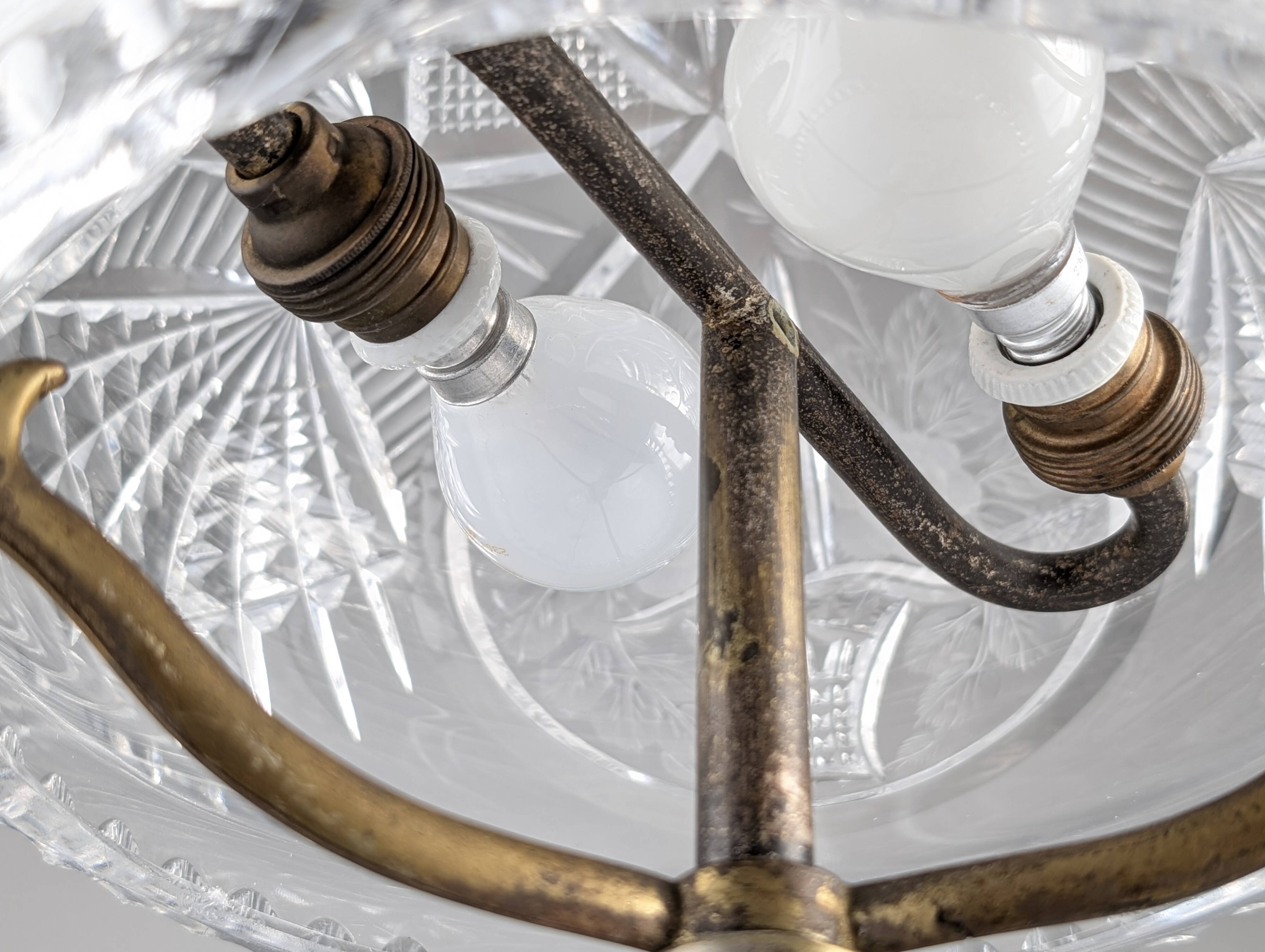 French Art Deco Cut Crystal 'Mushroom' Table Lamp, 1920s