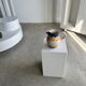 Large blue and yellow hand painted carafe H:20cm