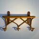 Vintage rattan wall coat rack
