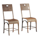 Paire de chaises en acier et tôle rivetée, vers 1920