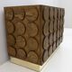 Brutalist Italian Chestnut Wood and Brass Bar Cabinet, 1970s