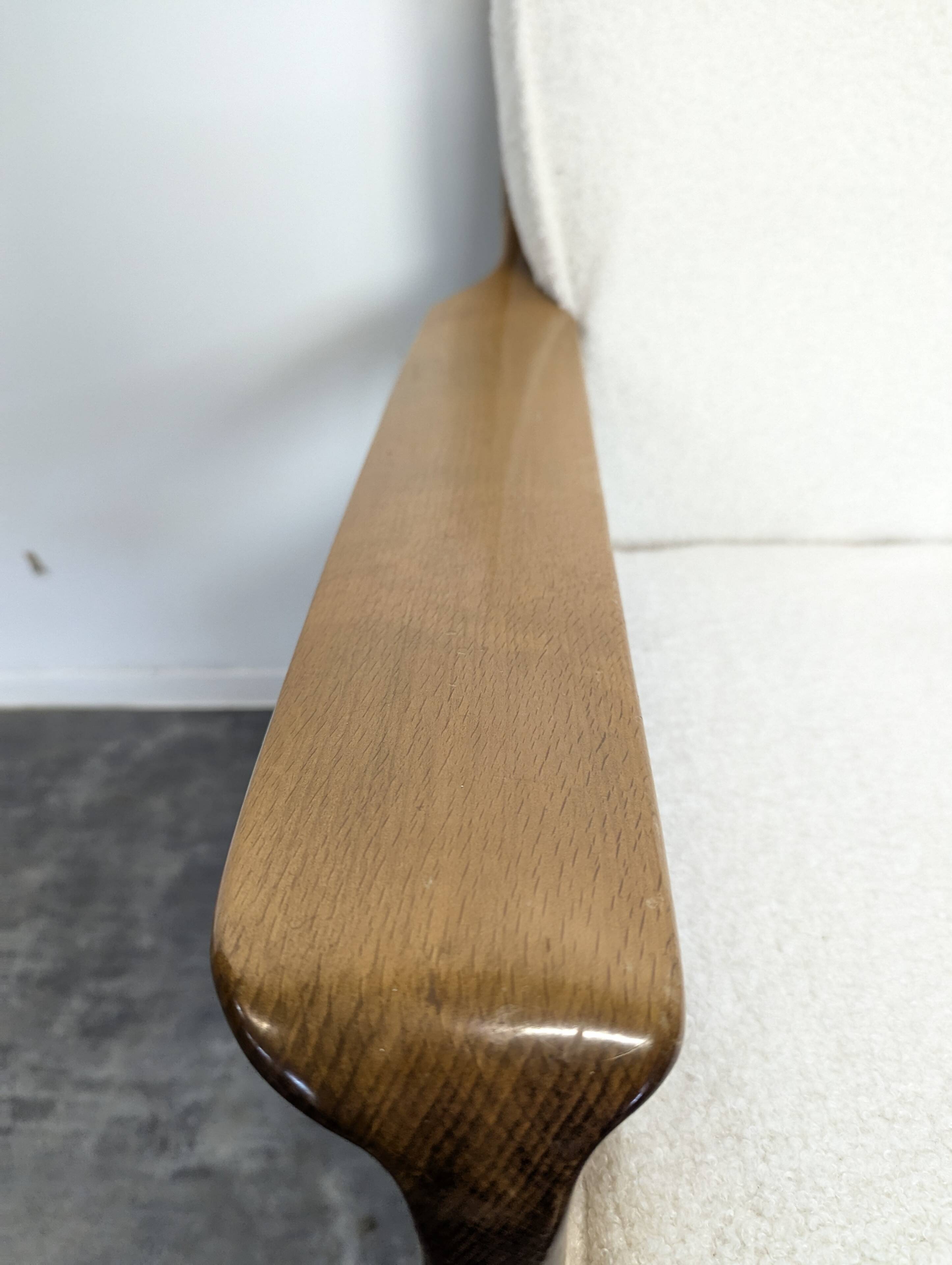 Pair of Danish armchairs from the 80s in bouclé fabric