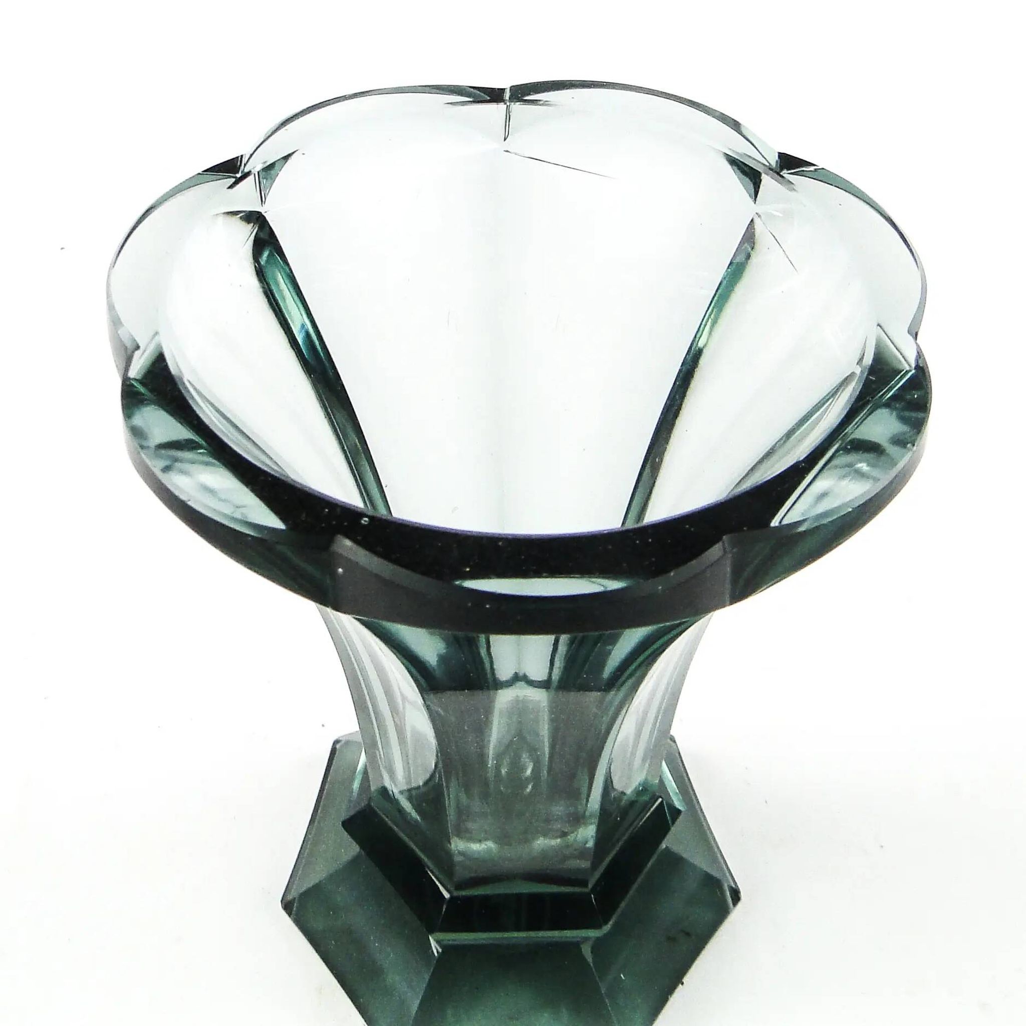 Vase, Art Deco, crystal, Moser, Czechoslovakia, 1930s