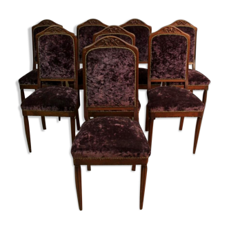Set of 8 chairs Art Deco Gauthier Poinsignon