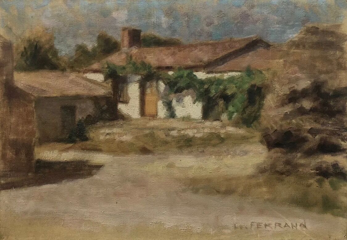 Tableau peinture ancienne J.P Ferrand Paysage