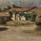 Tableau peinture ancienne J.P Ferrand Paysage