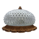 Plafonnier vintage en verre pointe diamant Limburg a610 doré texturé